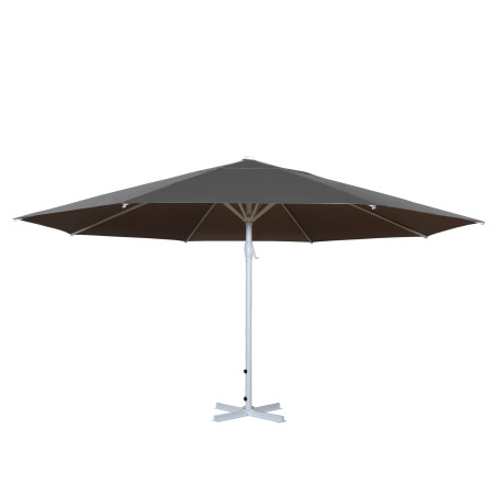 Parasol Meran II, gastronomie, parasol pour marché, Ø 5m, poteau alu blanc 28 kg -anthracite sans support