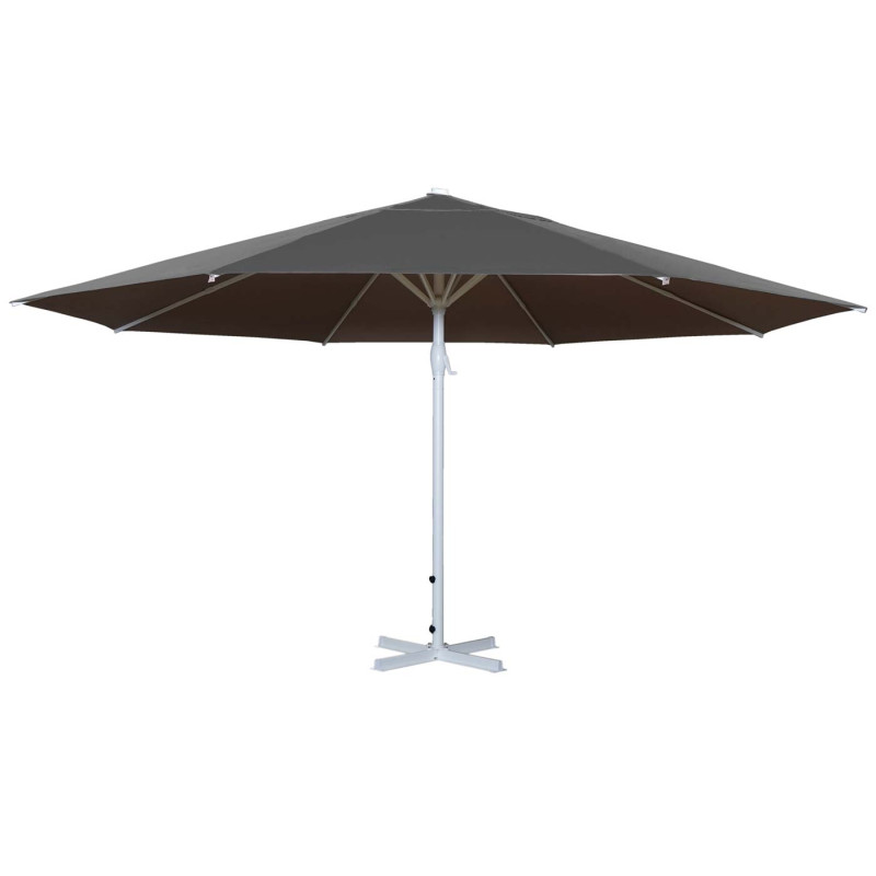 Parasol Meran II, gastronomie, parasol pour marché, Ø 5m, poteau alu blanc 28 kg -anthracite sans support