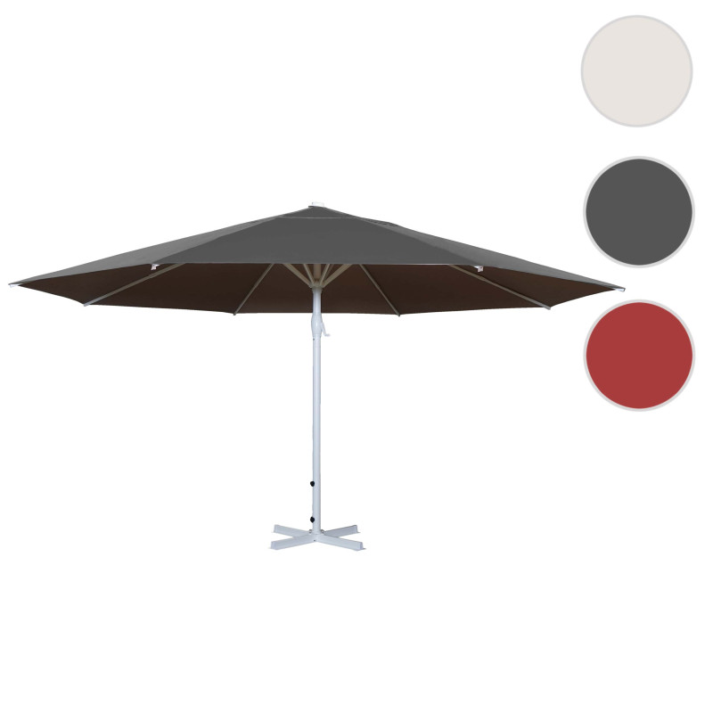 Parasol Meran II, gastronomie, parasol pour marché, Ø 5m, poteau alu blanc 28 kg -anthracite sans support