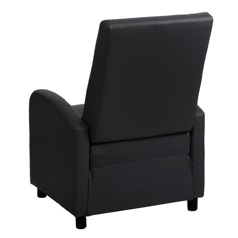 Fauteuil TV fauteuil inclinable, cuir synthétique pliable 99x70x75cm - noir