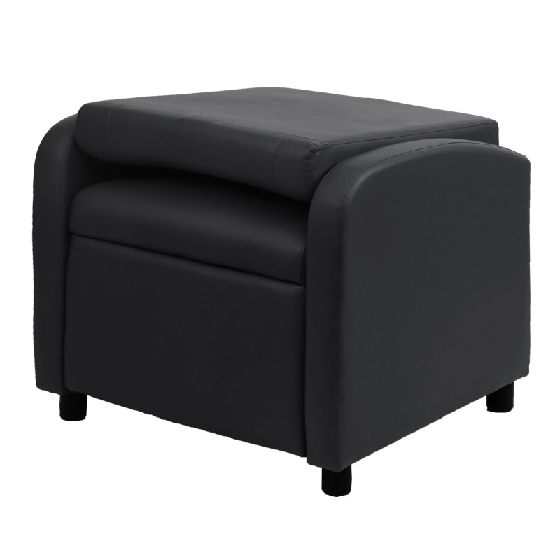 Fauteuil TV fauteuil inclinable, cuir synthétique pliable 99x70x75cm - noir