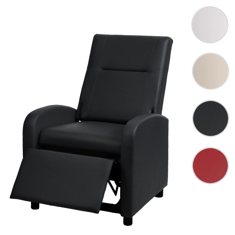 Fauteuil TV fauteuil inclinable, cuir synthétique pliable 99x70x75cm - noir