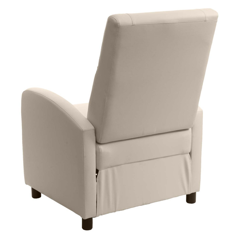 Fauteuil TV fauteuil inclinable, cuir synthétique pliable 99x70x75cm - crème-beige