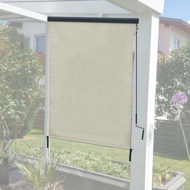 Store enrouleur vertical store extérieur, Protection anti-UV 50 - 250x100 cm, crème -beige
