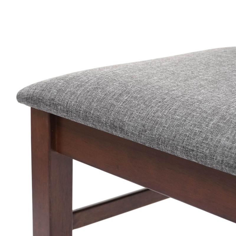 6x chaise de salle à manger chaise pour la cuisine, tissu, en bois massif - châssis foncé, gris