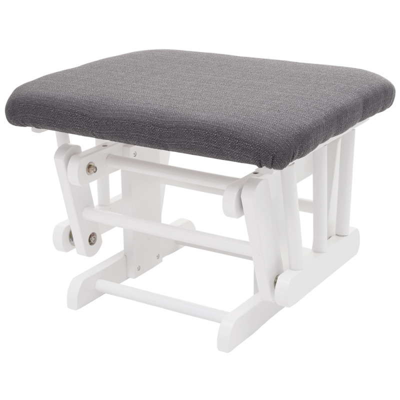 Fauteuil relax fauteuil à bascule avec tabouret - tissu/textile, gris foncé, châssis blanc