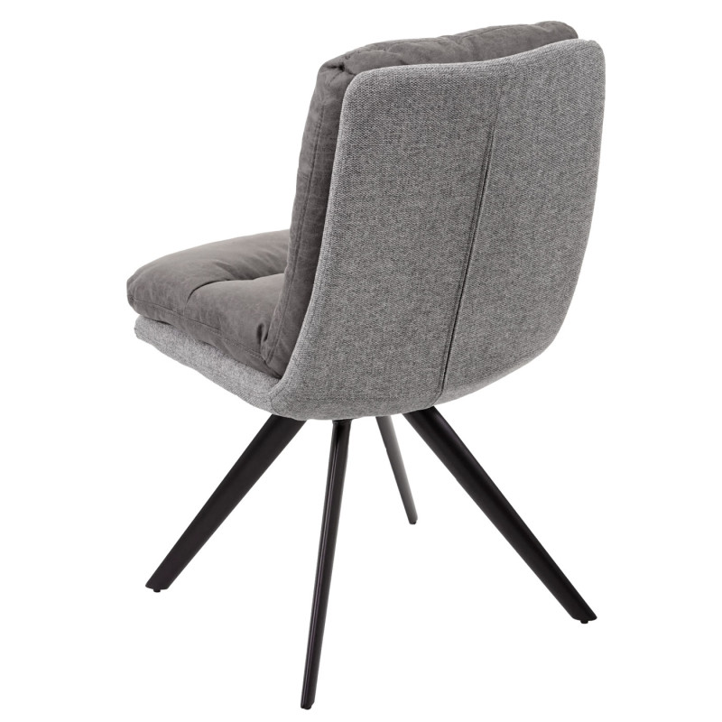 Chaise de salle à manger , pivotante, auto-position, tissu - gris clair-gris
