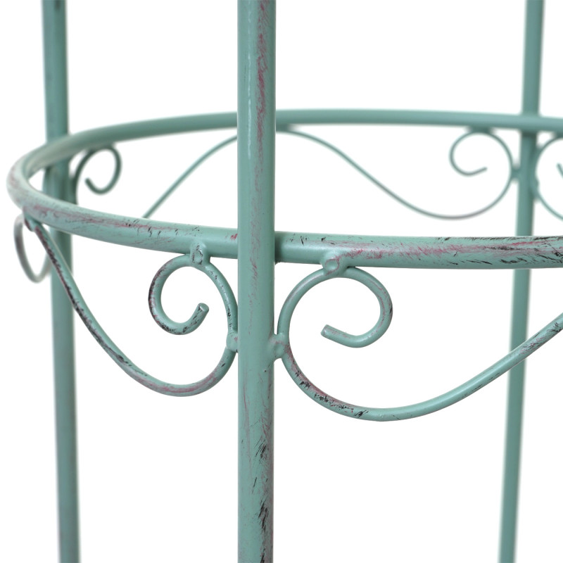 Lot de 3 supports pour plantes grimpantes Colonnes pour rosiers, métal, rond antique-vert