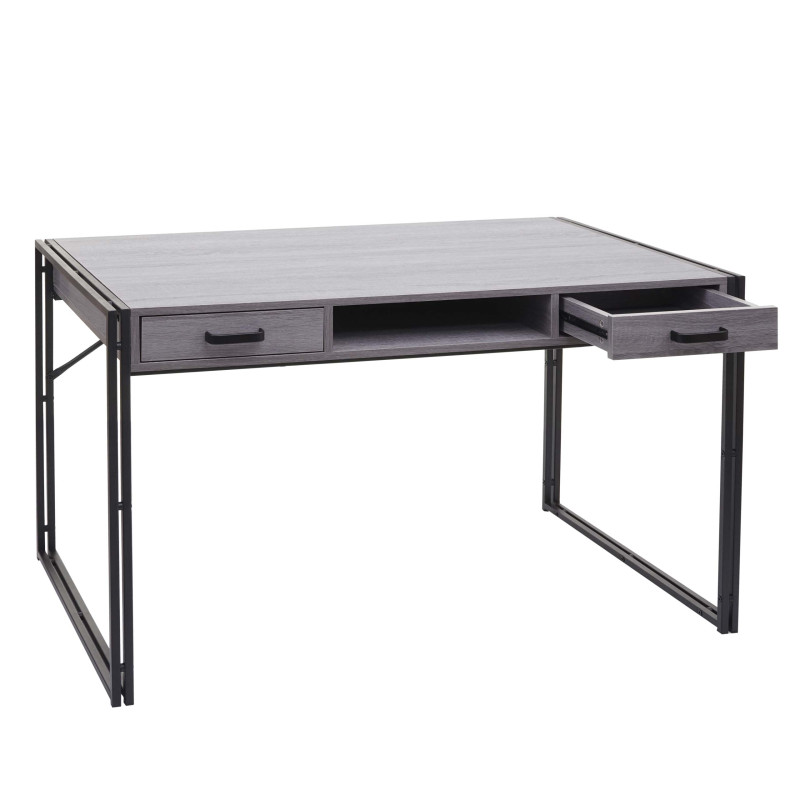 Bureau table pour ordinateur, structure 3D, 122x70cm - gris