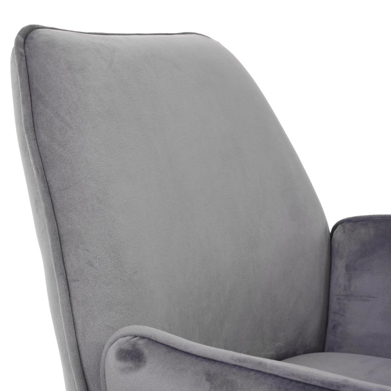 Chaise de salle à manger , pivotante, auto-position - velours, gris foncé