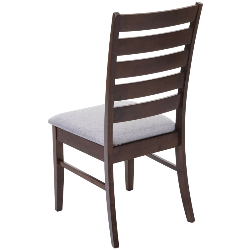 2x chaise de salle à manger chaise pour cuisine, tissu, en bois massif - châssis foncé, gris