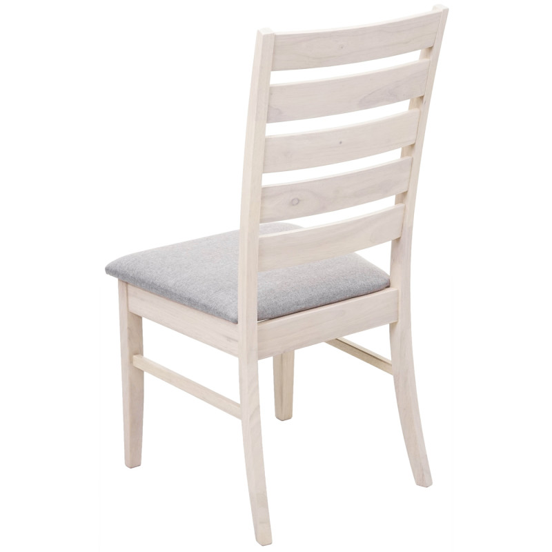 2x chaise de salle à manger chaise pour cuisine, tissu, en bois massif - châssis clair, gris