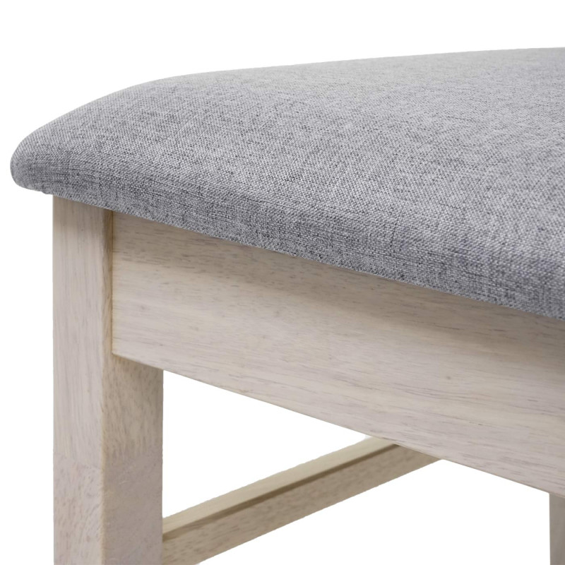 2x chaise de salle à manger chaise pour cuisine, tissu, en bois massif - châssis clair, gris