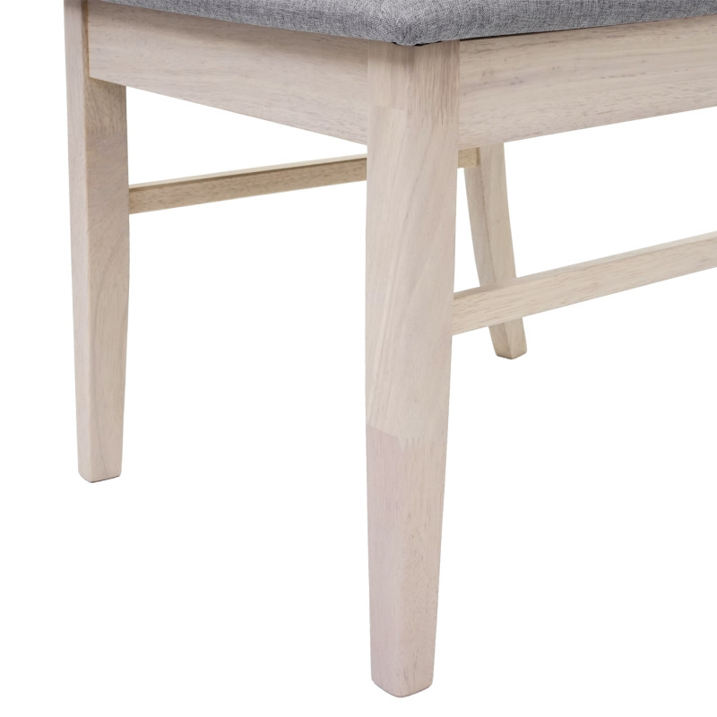 2x chaise de salle à manger chaise pour cuisine, tissu, en bois massif - châssis clair, gris