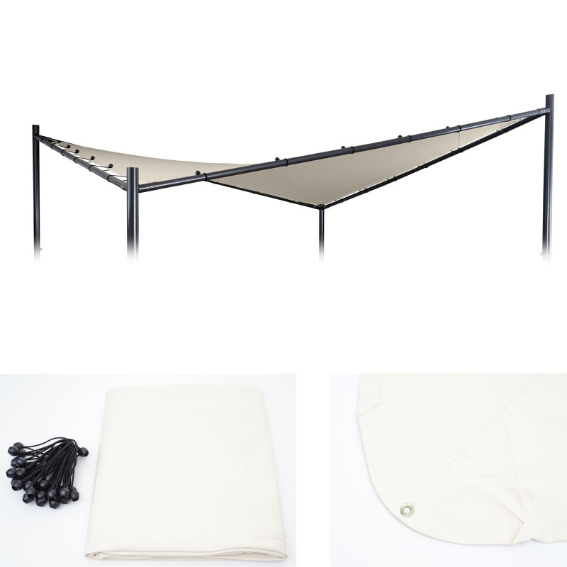 Enveloppe de rechange pour toit de pergola 3x3m polyester - crème