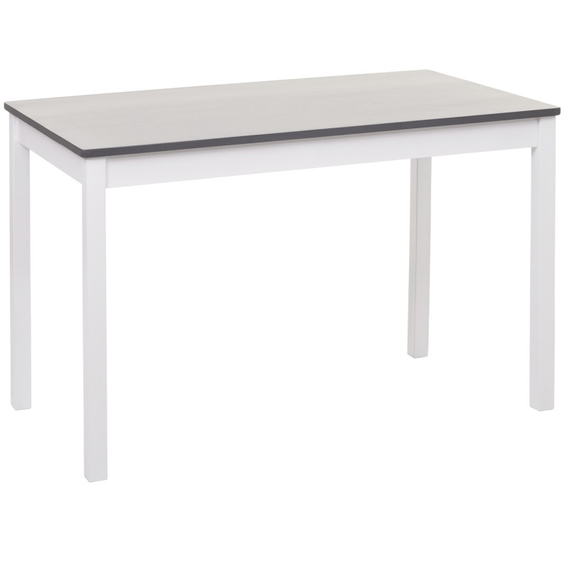 Ensemble de salle à manger coin salon, style rustique-cottage, en bois massif, 110 cm - blanc-gris