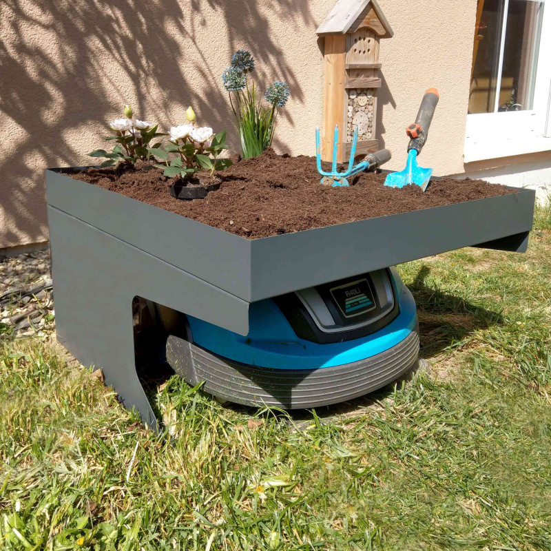 Garage pour tondeuse robot avec jardinière Toit, Abri pour tondeuse robot, anthracite