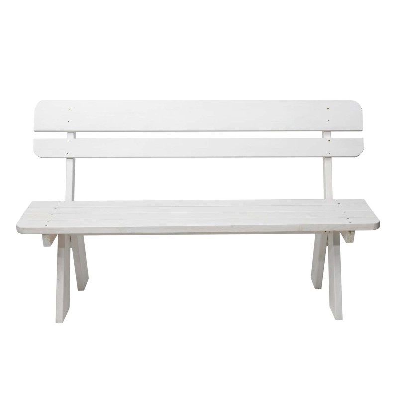 Banc de jardin Oslo en bois Oslo, 148 cm, qualité gastronomique, bois massif - blanc