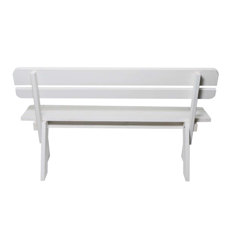 Banc de jardin Oslo en bois Oslo, 148 cm, qualité gastronomique, bois massif - blanc