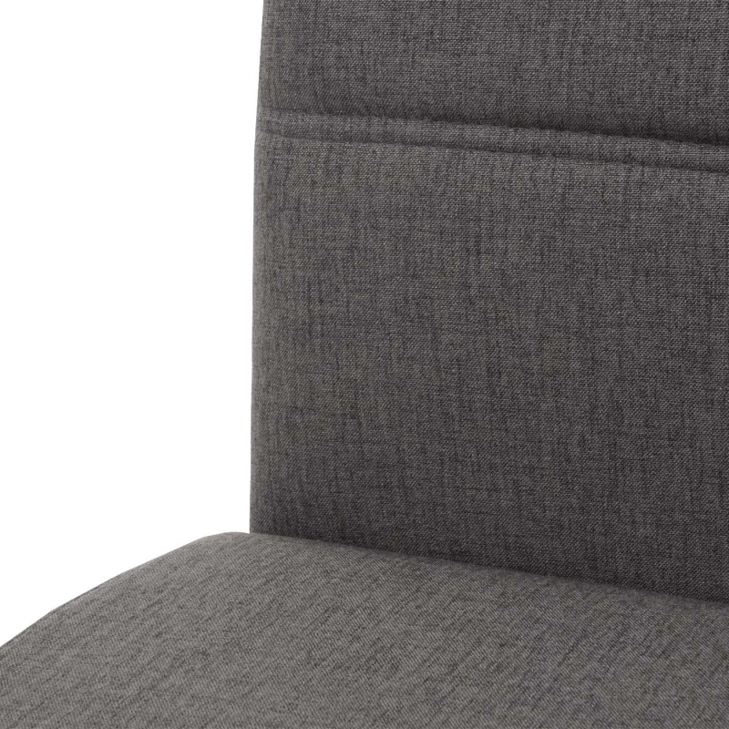 2x chaise de salle à manger tissu, en acier inoxydable brossé - gris