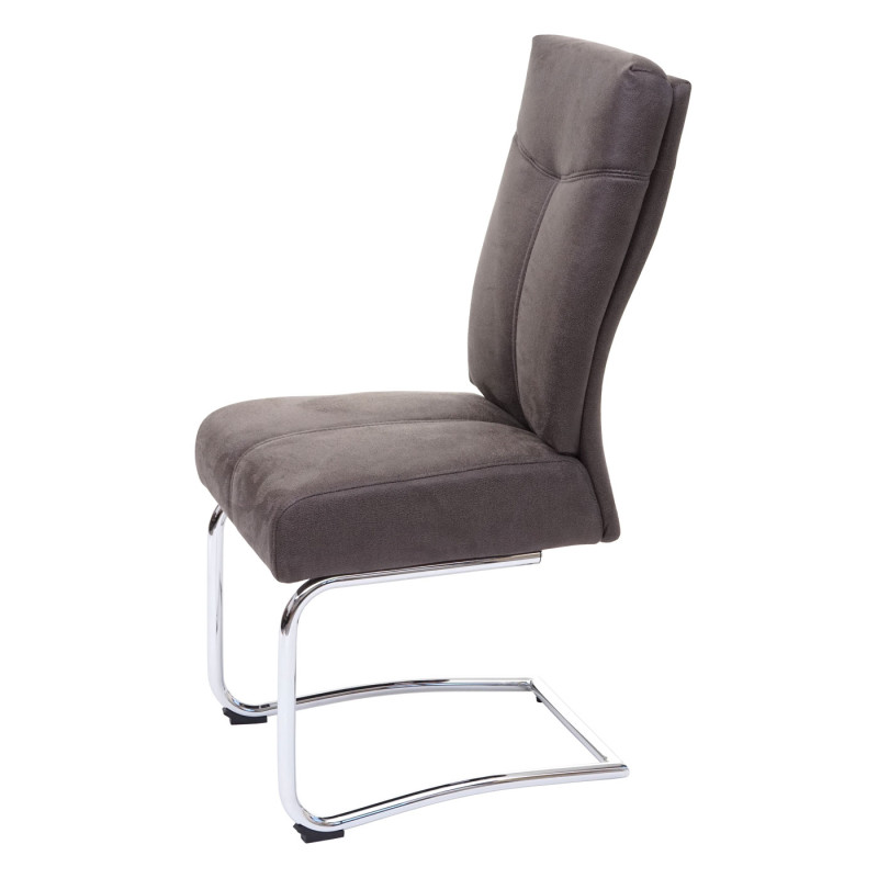 2x chaise de salle à manger tissu optique daim - gris