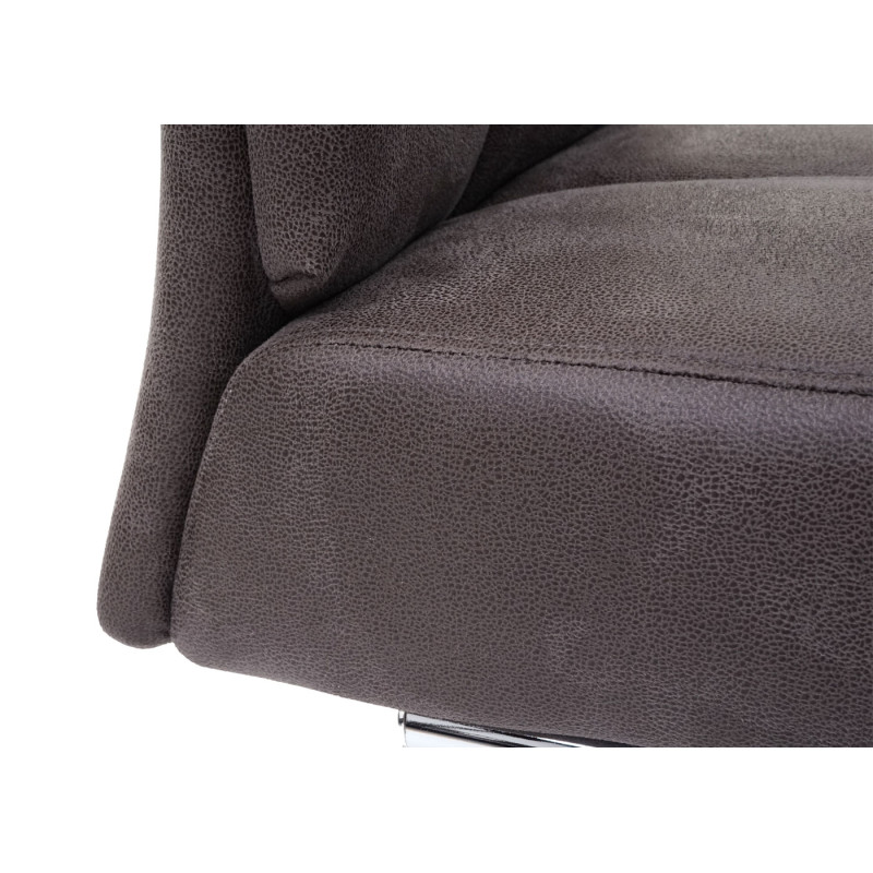 2x chaise de salle à manger tissu optique daim - gris