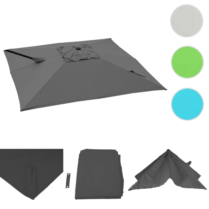 Revêtement pour parasol lumineux revêtement 3x3m (Ø4,24m) polyester 2,8kg - turquoise