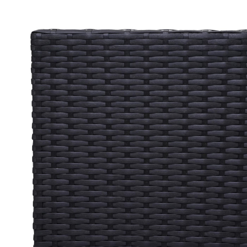 Canapé en polyrotin, 2 places banc, fauteuil, gastronomie, 120 cm - noir, coussin gris clair