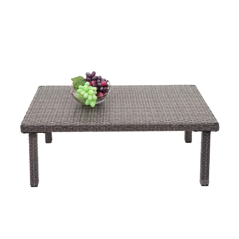 Table d'appoint en polyrotin table de jardin/balcon, gastronomie 80x50cm - gris