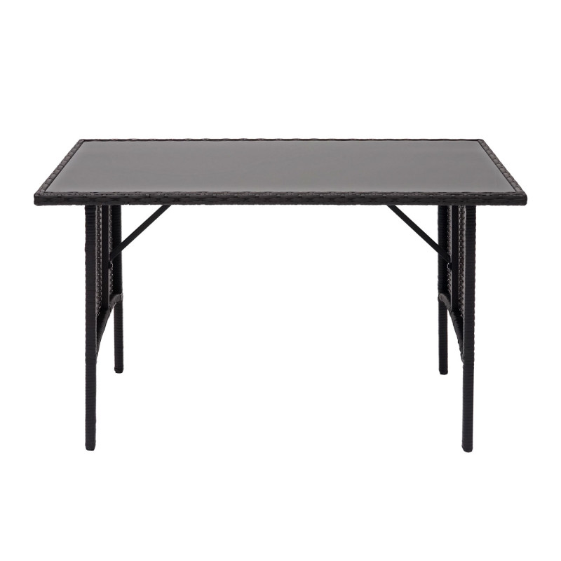 Table en polyrotin table de jardin, salle à manger, gastronomie 112x60cm - noir