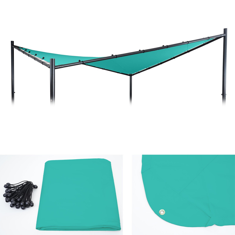 Enveloppe de rechange pour toit de pergola 4x4m polyester - turquoise