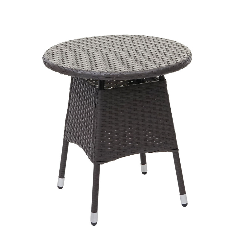 Ensemble de balcon en polyrotin garniture de jardin, 2x fauteuil+table - gris, coussin crème+bâche