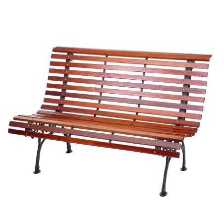 Banc de jardin banc du parc, banquette en bois, fonte, 3 places, 160cm, 26kg - marron