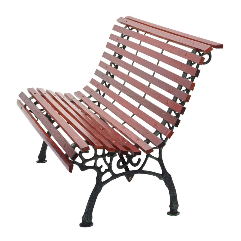 Banc de jardin banc du parc, banquette en bois, fonte, 3 places, 160cm, 26kg - marron