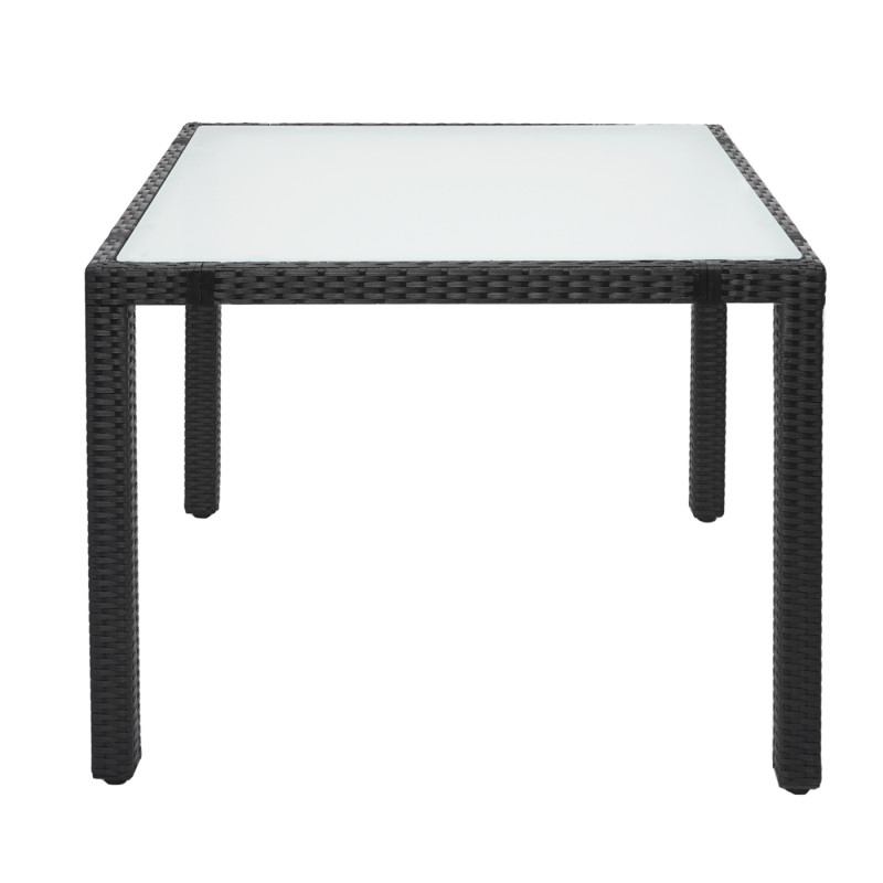 Table en polyrotin table de jardin, salle à manger, 90x90cm - anthracite
