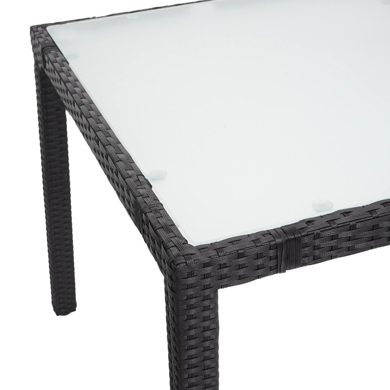 Table en polyrotin table de jardin, salle à manger, 150x90cm - anthracite