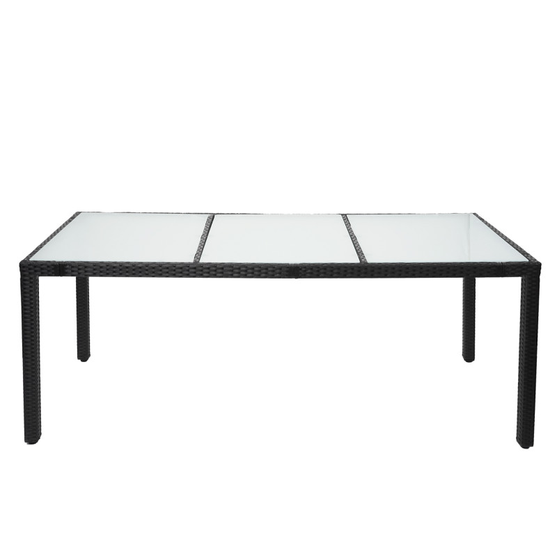 Table en polyrotin table de jardin, salle à manger, 190x90cm - anthracite