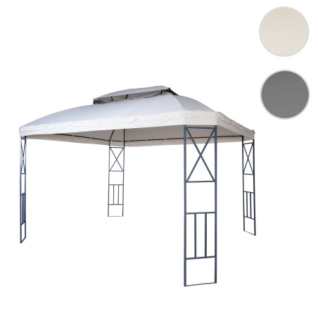 Pergola pavillon de jardin avec moustiquaire, 3,6x3m - gris