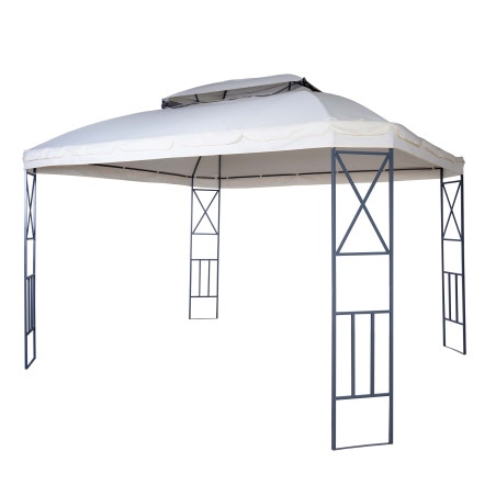 Pergola pavillon de jardin avec moustiquaire, 3,6x3m - crème