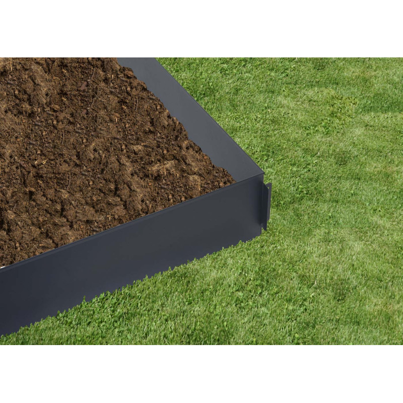 Bord de pelouse 10x1m, entourage de platebande, bordure pour gazon, acier, 18cm, anthracite