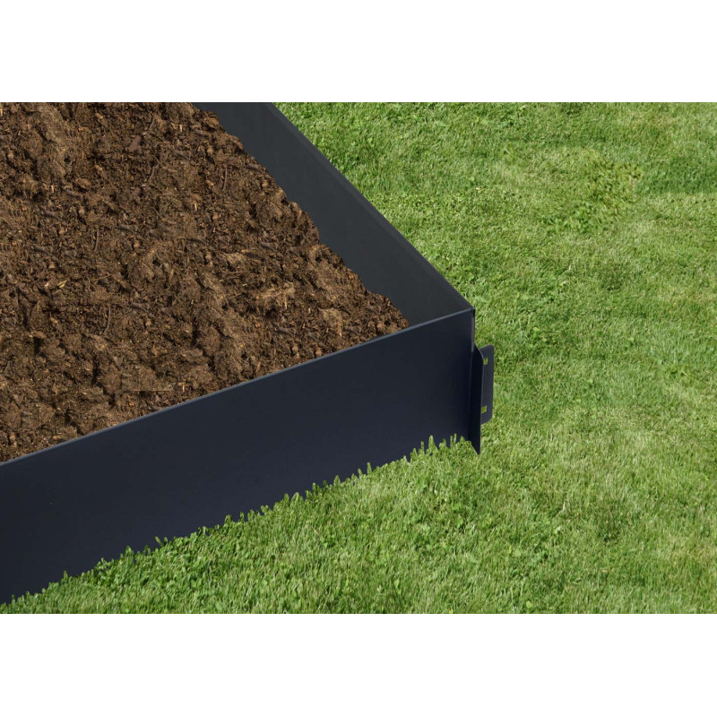 Bord de pelouse 10x1m, entourage de platebande, bordure pour gazon, acier, 14cm, anthracite