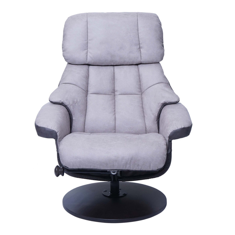 MCA fauteuil relax fauteuil de télévision avec tabouret, textile, charge max. 110kg - gris clair