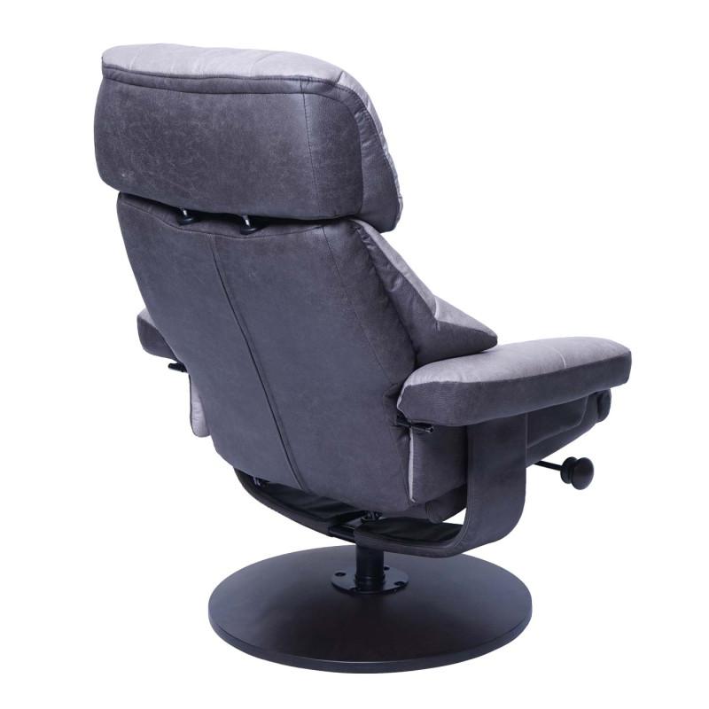 MCA fauteuil relax fauteuil de télévision avec tabouret, textile, charge max. 110kg - gris clair