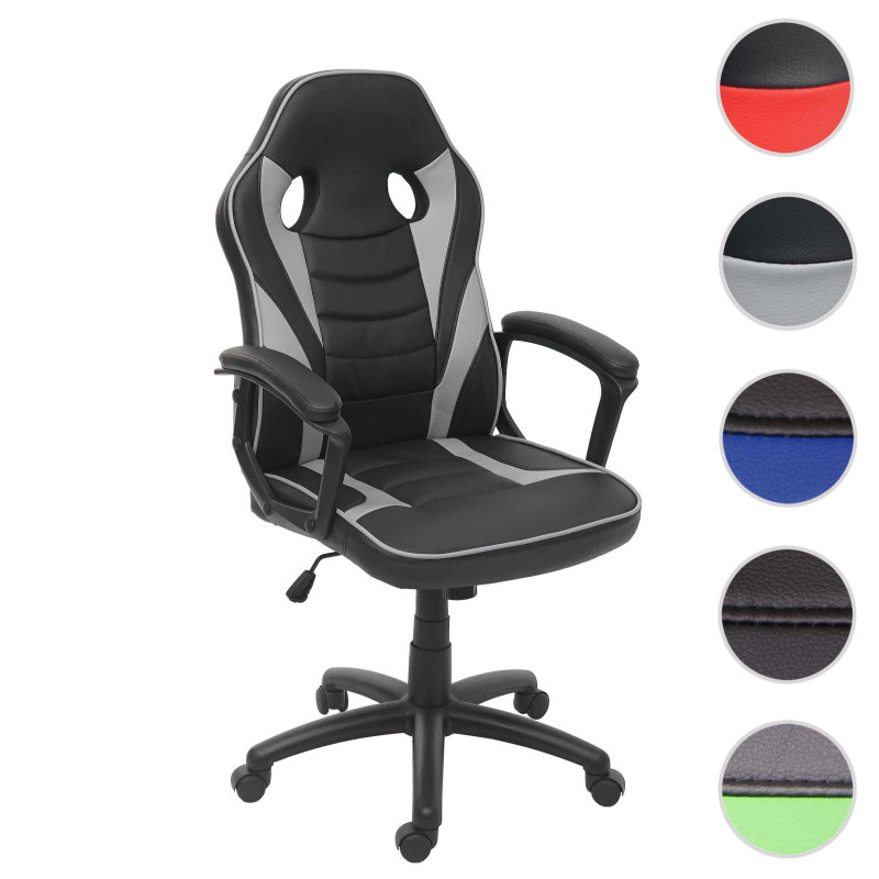 Chaise de bureau chaise pivotante, fauteuil directorial, similicuir - noir/rouge