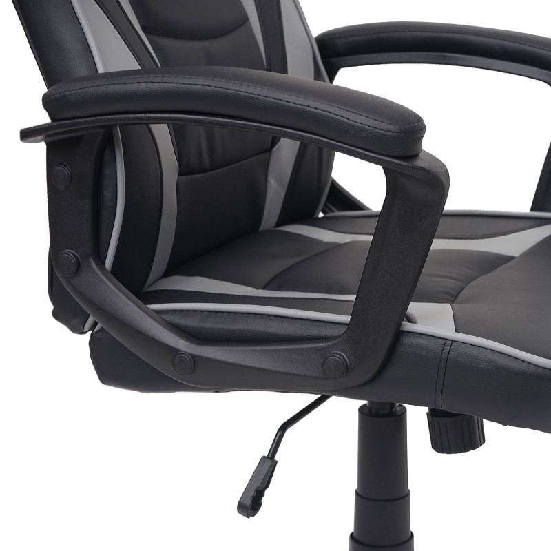 Chaise de bureau chaise pivotante, fauteuil directorial, similicuir - noir/gris