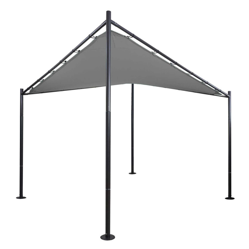 Pergola pavillon de jardin, velum, monture stable - 3x3m anthracite