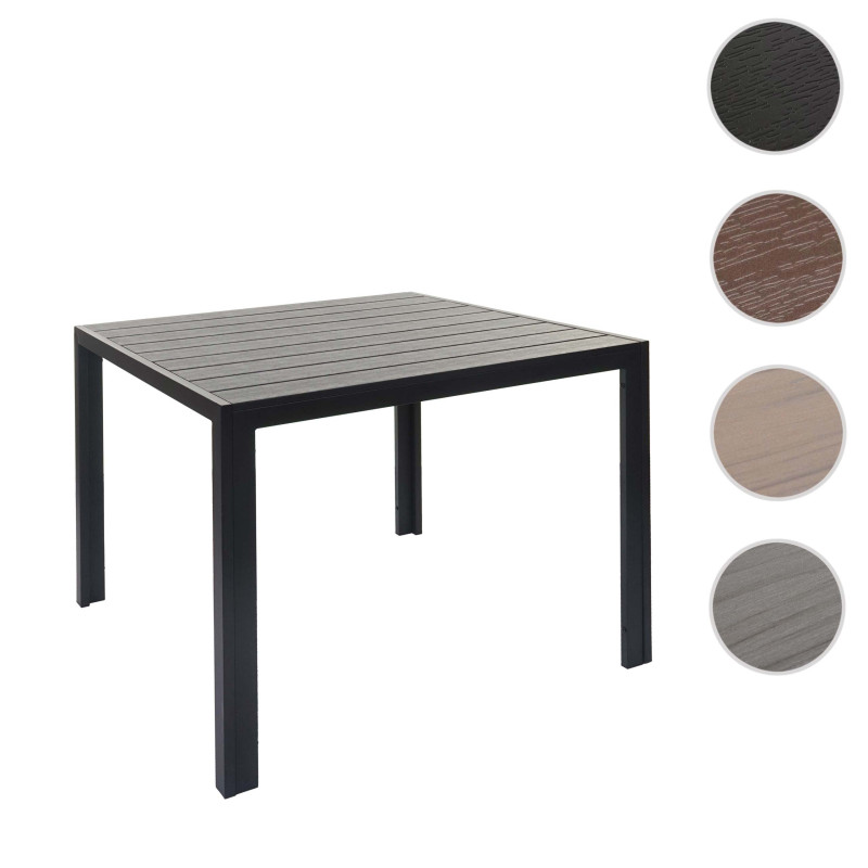 Table de jardin table de salle à manger, plateau de table en WPC, 76x90x90cm - marron