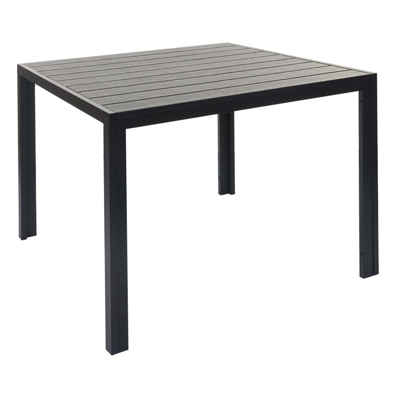 Table de jardin table de salle à manger, plateau de table en WPC, 76x90x90cm - noir