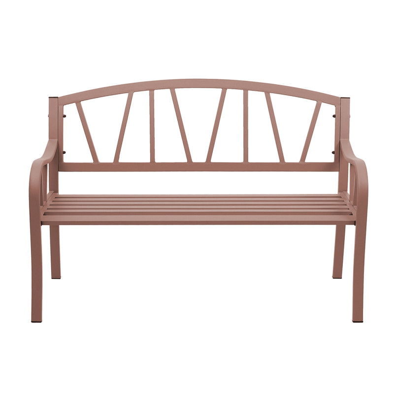 Banc de jardin banc du parc, banquette en acier thermolaqué - marron