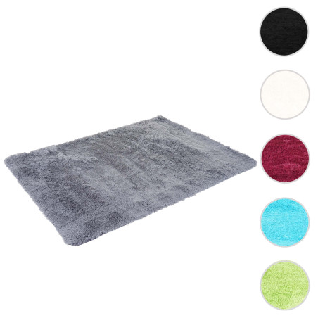 Tapis shaggy, épais, poil long, tissu/textile, cotonneux, doux, 230x160cm - crème